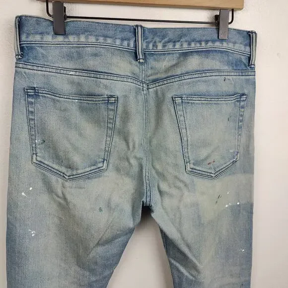 John Elliott The Cast 2 Bleached Indigo Jeans Mens‎ 30 Distressed Made in Japan - Picture 8 of 12